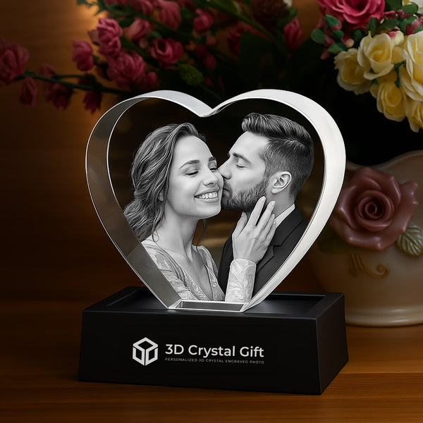 3D Crystal Heart for Anniversary