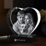 3D Crystal Heart Dog Memorial