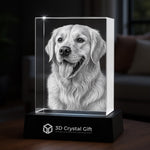 3D crystal gift with a dog inside