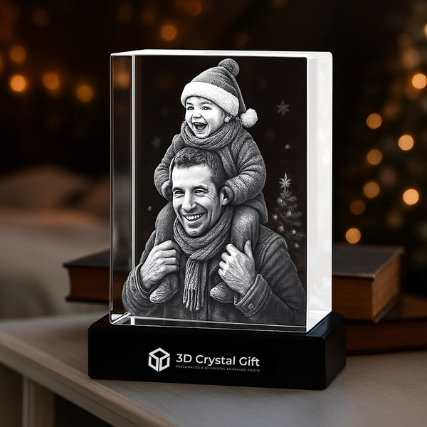 3D Crystal Portrait for Christmas