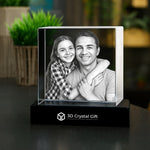 3D crystal gift with a photo of a man and a woman