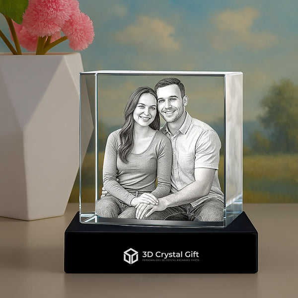 3D Crystal Square for Valentine's Day
