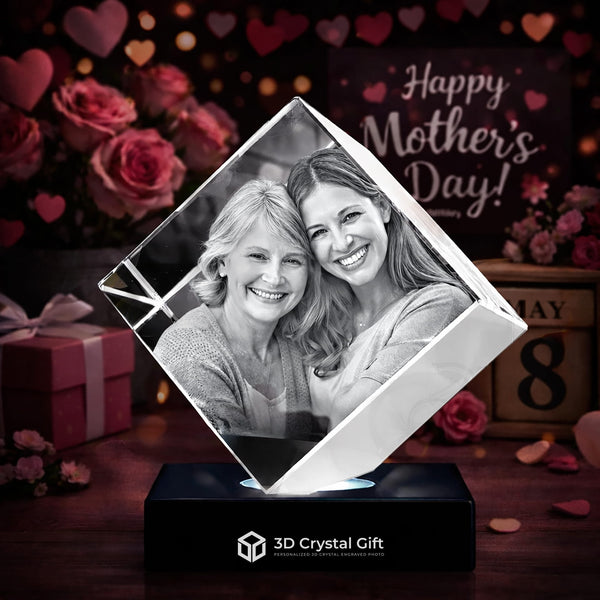 3D Crystal Photo Diamond Cube for Mother's Day