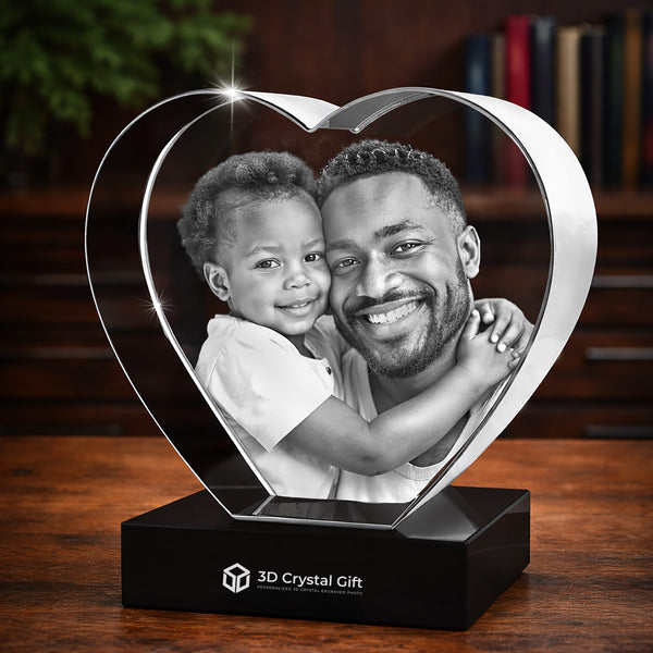 3D Crystal Photo Heart for Father's Day