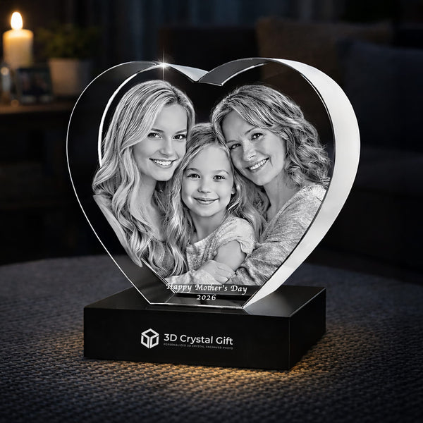3D Crystal Heart for Mother's Day