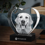 3D Crystal Photo Heart Dog