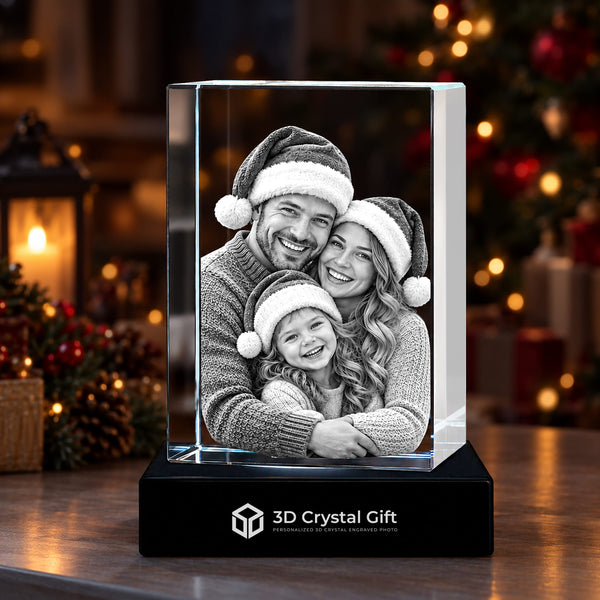 3D Crystal Portrait for Christmas