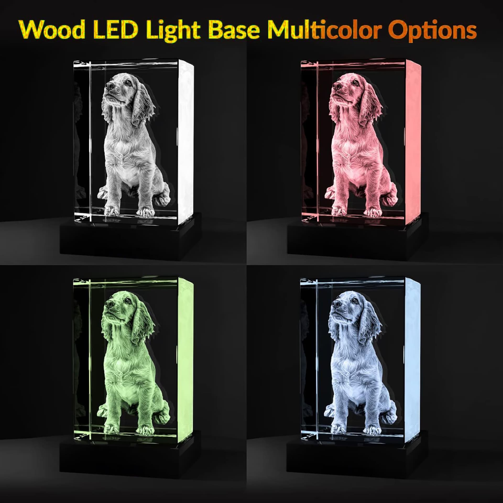 3D Crystal Photo Portrait | Customized Dog Memorial Gift – 3D Crystal Gift