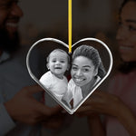 photo engraved Christmas ornament with mom and baby