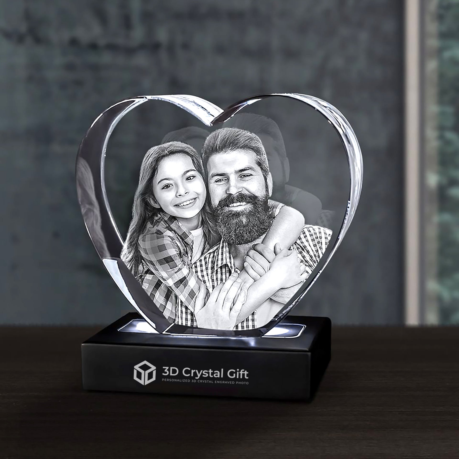 Personalized 3D Crystal Photo Heart | Laser-Etched Picture Gift – 3D ...