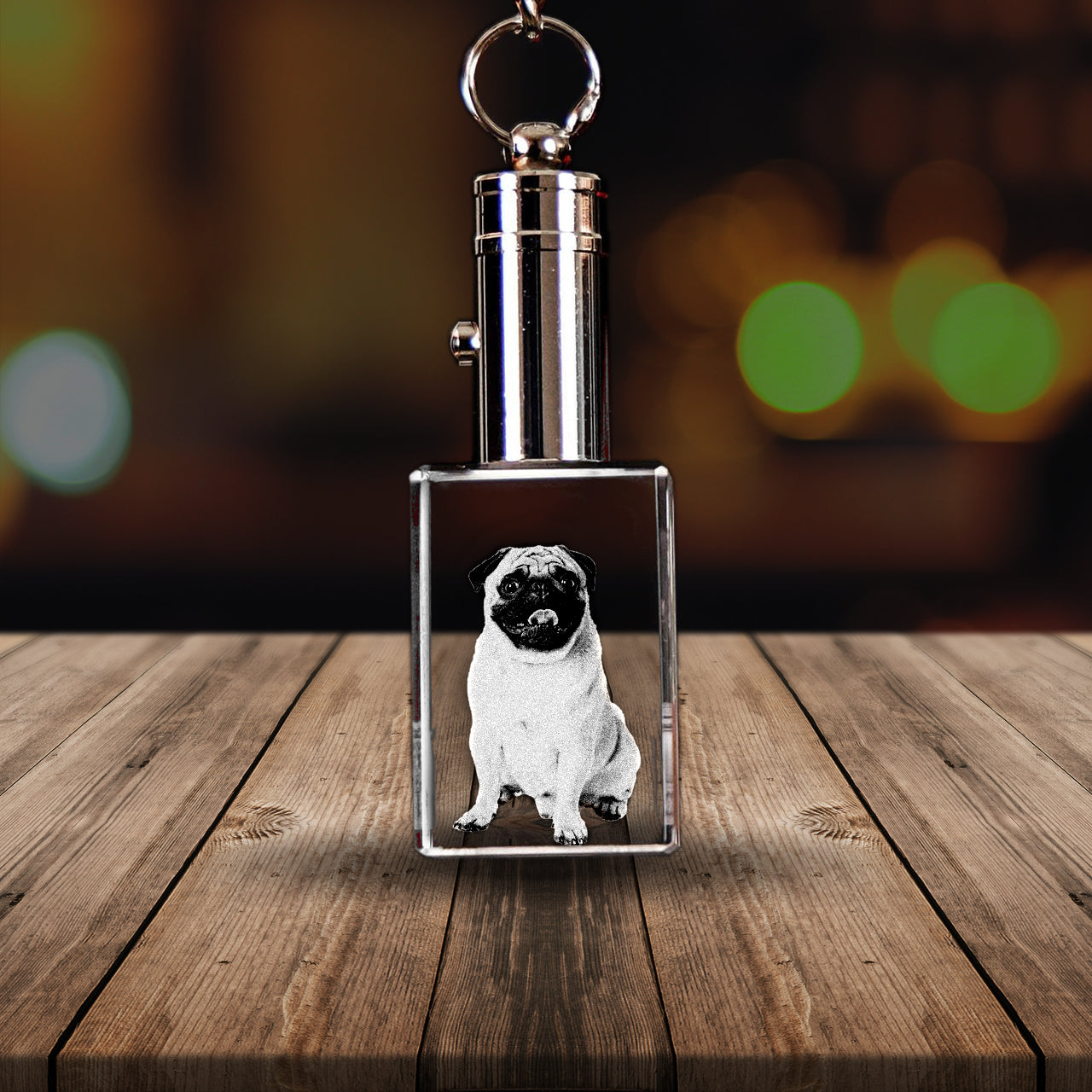 Crystal Rectangle Keychain | Photo Engraved Rectangular Crystal Key ...