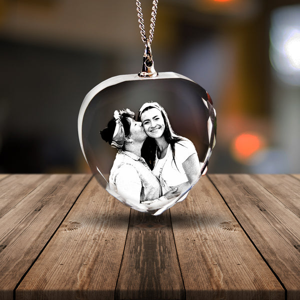 3d photo Laser Engraved Crystal Glass keychain – Get Engravings