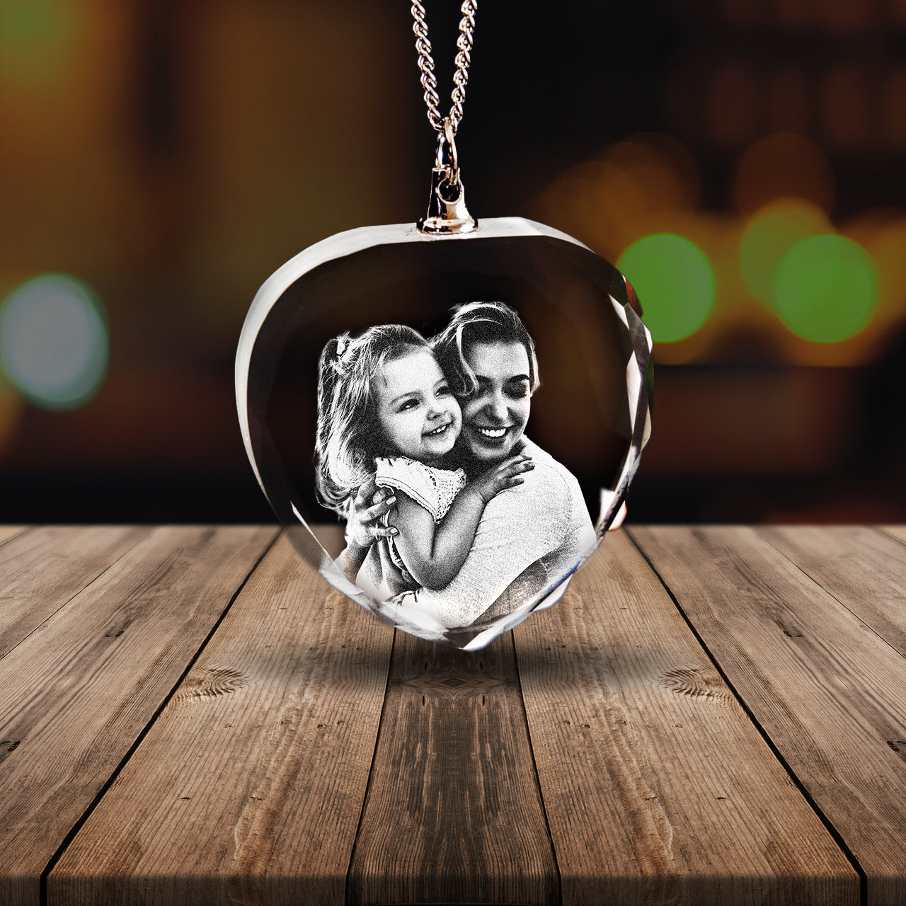 Personalized Crystal Photo Necklace Heart | Laser-Engraved Picture Gift ...